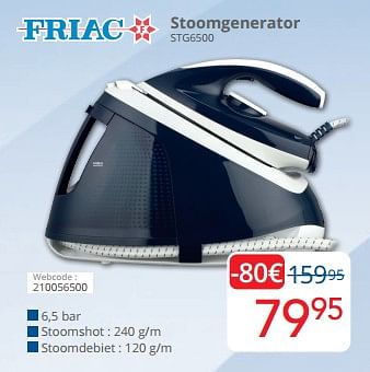 Promotions Friac stoomgenerator stg6500 - Friac - Valide de 01/05/2024 à 31/05/2024 chez Eldi