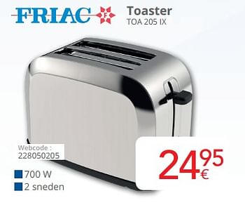 Promotions Friac toaster toa 205 ix - Friac - Valide de 01/05/2024 à 31/05/2024 chez Eldi