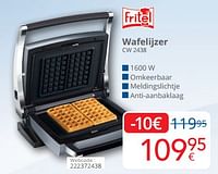 Promoties Fritel wafelijzer cw 2438 - Fritel - Geldig van 01/05/2024 tot 31/05/2024 bij Eldi