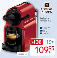 Promoties Krups inissia xn 1005 red - Krups - Geldig van 01/05/2024 tot 31/05/2024 bij Eldi