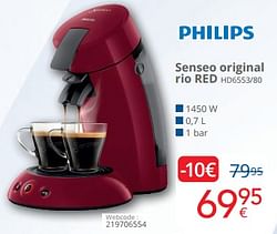 Philips senseo original rio red hd6553-80