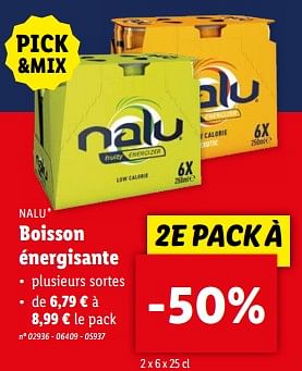 Promoties Boisson énergisante - Nalu - Geldig van 08/05/2024 tot 14/05/2024 bij Lidl
