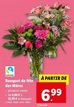 Promoties Bouquet de fête des mères - Huismerk - Lidl - Geldig van 08/05/2024 tot 14/05/2024 bij Lidl
