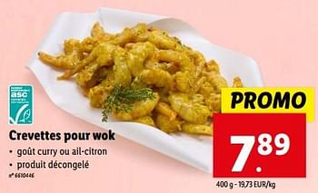 Promoties Crevettes pour wok - Huismerk - Lidl - Geldig van 08/05/2024 tot 14/05/2024 bij Lidl