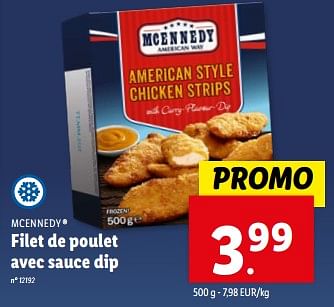 Promotions Filet de poulet avec sauce dip - Mcennedy - Valide de 08/05/2024 à 14/05/2024 chez Lidl