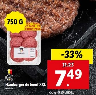 Promotions Hamburger de boeuf xxl - Produit maison - Lidl - Valide de 08/05/2024 à 14/05/2024 chez Lidl