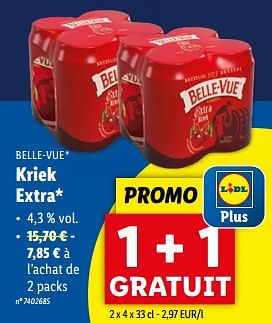 Promoties Kriek extra - Belle-vue - Geldig van 08/05/2024 tot 14/05/2024 bij Lidl