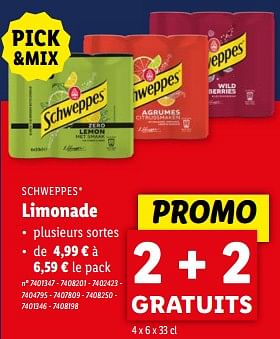 Promoties Limonade - Schweppes - Geldig van 08/05/2024 tot 14/05/2024 bij Lidl