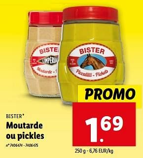 Promoties Moutarde ou pickles - Bister - Geldig van 08/05/2024 tot 14/05/2024 bij Lidl