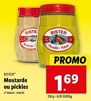 Promotions Moutarde ou pickles - Bister - Valide de 08/05/2024 à 14/05/2024 chez Lidl