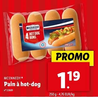 Promoties Pain à hot-dog - Mcennedy - Geldig van 08/05/2024 tot 14/05/2024 bij Lidl