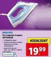 Promotions Philips fer à repasser à vapeur dst1030-20 - Philips - Valide de 08/05/2024 à 14/05/2024 chez Lidl