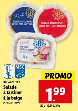 Promoties Salade à tartiner à la belge - Bel Appétit - Geldig van 08/05/2024 tot 14/05/2024 bij Lidl