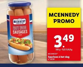 Promoties Saucisses à hot-dog - Mcennedy - Geldig van 08/05/2024 tot 14/05/2024 bij Lidl