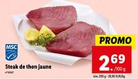 Promotions Steak de thon jaune - Produit maison - Lidl - Valide de 08/05/2024 à 14/05/2024 chez Lidl
