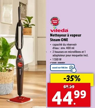 Promotions Vileda nettoyeur à vapeur steam one - Vileda - Valide de 08/05/2024 à 14/05/2024 chez Lidl