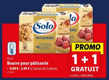 Promotions Beurre pour pâtisserie - Solo - Valide de 08/05/2024 à 14/05/2024 chez Lidl