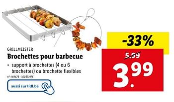 Promotions Brochettes pour barbecue - Grill Meister - Valide de 08/05/2024 à 14/05/2024 chez Lidl