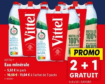 Promotions Eau minérale - Vittel - Valide de 08/05/2024 à 14/05/2024 chez Lidl