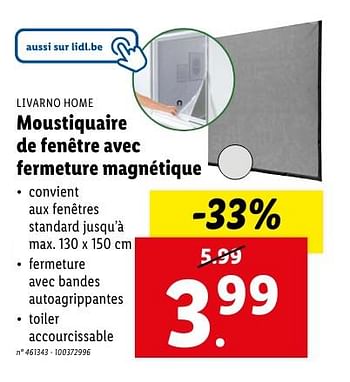 Promoties Moustiquaire de fenêtre avec fermeture magnétique - Livarno - Geldig van 08/05/2024 tot 14/05/2024 bij Lidl