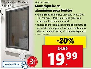 Promoties Moustiquaire en aluminium pour fenêtre - Livarno - Geldig van 08/05/2024 tot 14/05/2024 bij Lidl