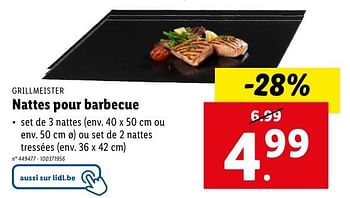 Promotions Nattes pour barbecue - Grill Meister - Valide de 08/05/2024 à 14/05/2024 chez Lidl