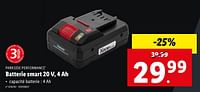 Promotions Parkside performance batterie smart 20 v, 4 ah - Parkside - Valide de 08/05/2024 à 14/05/2024 chez Lidl
