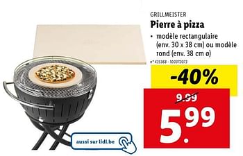 Promotions Pierre à pizza - Grill Meister - Valide de 08/05/2024 à 14/05/2024 chez Lidl
