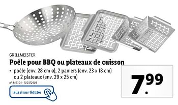 Promoties Poêle pour bbq ou plateaux de cuisson - Grill Meister - Geldig van 08/05/2024 tot 14/05/2024 bij Lidl