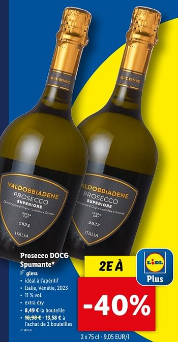 Promoties Prosecco docg spumante - Schuimwijnen - Geldig van 08/05/2024 tot 14/05/2024 bij Lidl