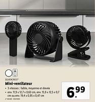 Promotions Silvercrest mini-ventilateur - SilverCrest - Valide de 08/05/2024 à 14/05/2024 chez Lidl