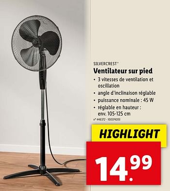 Promoties Silvercrest ventilateur sur pied - SilverCrest - Geldig van 08/05/2024 tot 14/05/2024 bij Lidl