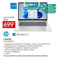Promotions Hp laptop 17-cn3017nb - HP - Valide de 26/04/2024 à 31/05/2024 chez Selexion