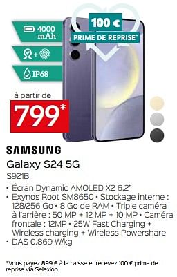Promoties Samsung galaxy s24 5g s921b - Samsung - Geldig van 26/04/2024 tot 31/05/2024 bij Selexion
