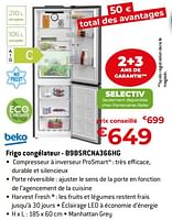Promotions Beko frigo congélateur - b9b5rcna366hg - Beko - Valide de 26/04/2024 à 31/05/2024 chez Exellent