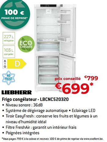 Promoties Liebherr frigo congélateur - lbcnc520320 - Liebherr - Geldig van 26/04/2024 tot 31/05/2024 bij Exellent