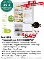 Promotions Samsung frigo congélateur - s1rb34c605cwwef - Samsung - Valide de 26/04/2024 à 31/05/2024 chez Exellent