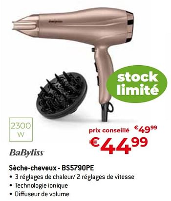 Promoties Babyliss sèche-cheveux - bs5790pe - Babyliss - Geldig van 26/04/2024 tot 31/05/2024 bij Exellent