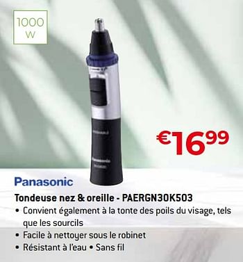 Promotions Panasonic tondeuse nez + oreille - paergn30k503 - Panasonic - Valide de 26/04/2024 à 31/05/2024 chez Exellent
