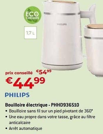 Promoties Philips bouilloire électrique - phhd936510 - Philips - Geldig van 26/04/2024 tot 31/05/2024 bij Exellent