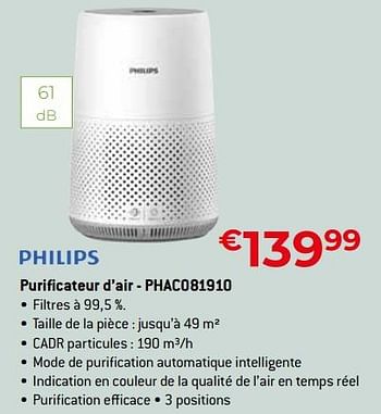 Promotions Philips purificateur d’air - phac081910 - Philips - Valide de 26/04/2024 à 31/05/2024 chez Exellent