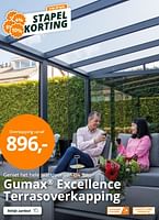 Promoties Gumax excellence terrasoverkapping - Huismerk - Tuinmaximaal - Geldig van 04/05/2024 tot 19/05/2024 bij Tuinmaximaal