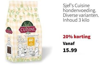 Promoties Sjef`s cuisine hondenvoeding - Huismerk - Intratuin - Geldig van 06/05/2024 tot 12/05/2024 bij Intratuin