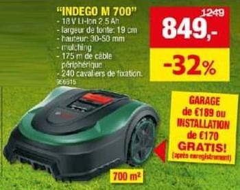Promotions Bosch tondeuses robots indego m 700 - Bosch - Valide de 24/04/2024 à 05/05/2024 chez Hubo
