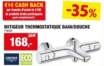 Promoties Mitigeur thermostatique bain-douche - Grohe - Geldig van 24/04/2024 tot 05/05/2024 bij Hubo