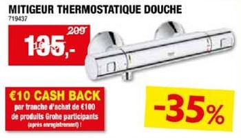 Promoties Mitigeur thermostatique douche - Grohe - Geldig van 24/04/2024 tot 05/05/2024 bij Hubo