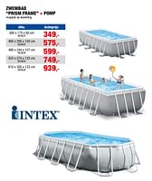 Promoties Zwembad prism frame + pomp - Intex - Geldig van 17/04/2024 tot 30/06/2024 bij Hubo
