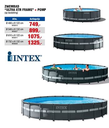 Promoties Zwembad ultra xtr frame + pomp - Intex - Geldig van 17/04/2024 tot 30/06/2024 bij Hubo