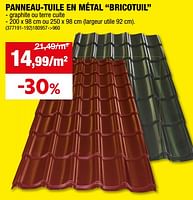Promotions Panneau-tuile en métal bricotuil - Bricotuil - Valide de 24/04/2024 à 05/05/2024 chez Hubo