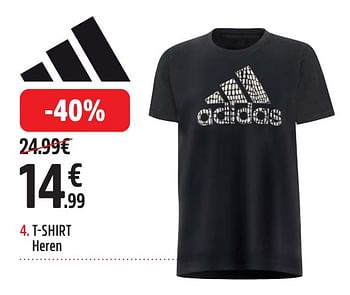 Promotions T shirt heren - Adidas - Valide de 29/04/2024 à 12/05/2024 chez Intersport